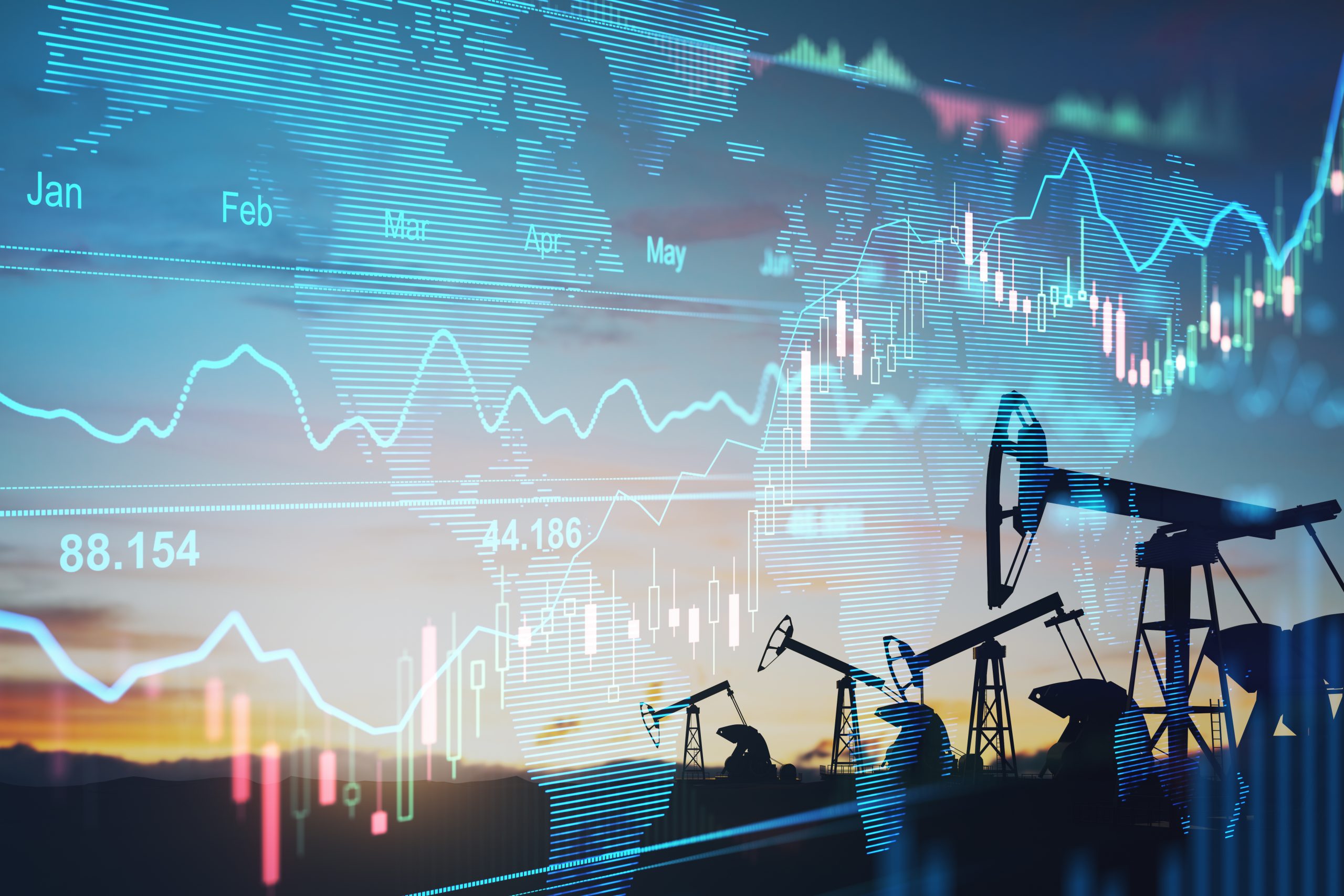 Unrecognizable oil and gas executive optimizing well performance via virtual interface. Industry and tech concept for efficient preventive maintenance, use of digital tools for improved operations.
